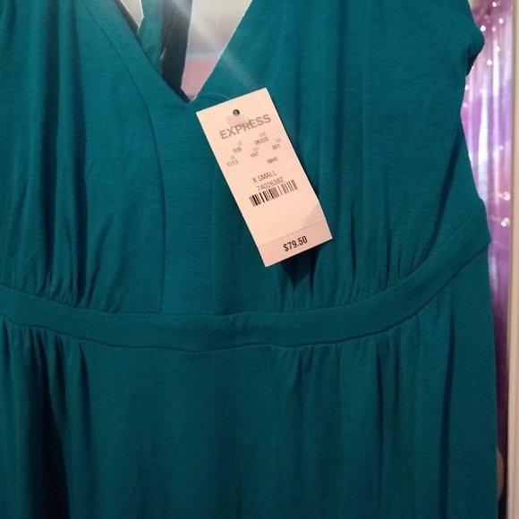 NWT Express Maxi Dress with Tie Around Neck - Size XS - Picture 10 of 14